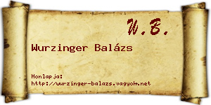 Wurzinger Balázs névjegykártya