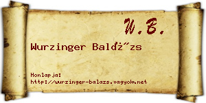 Wurzinger Balázs névjegykártya